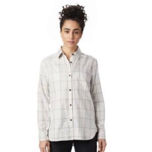 Mountain Hardwear Women’s White/Gray Button-Up